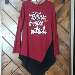 "Baby it's cold outside" women's tunic xl